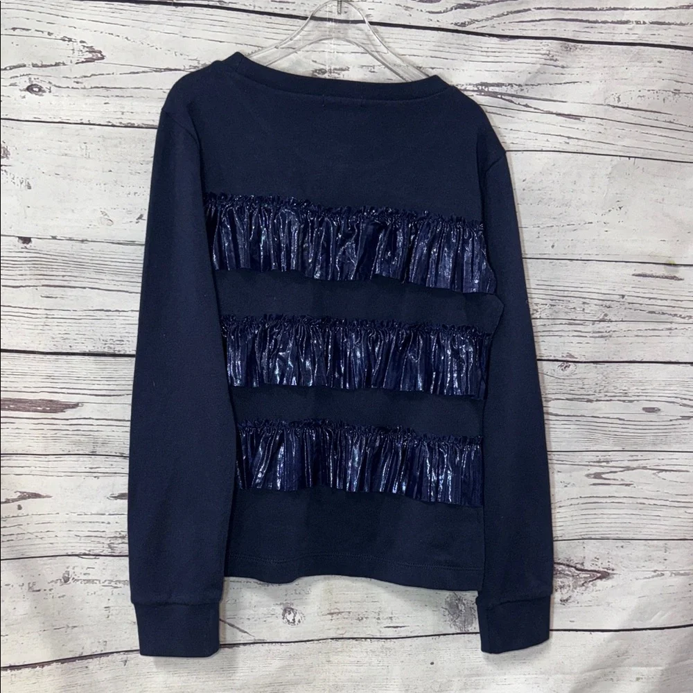Crewcut Navy Blue Ruffle Sweatshirt Size 12